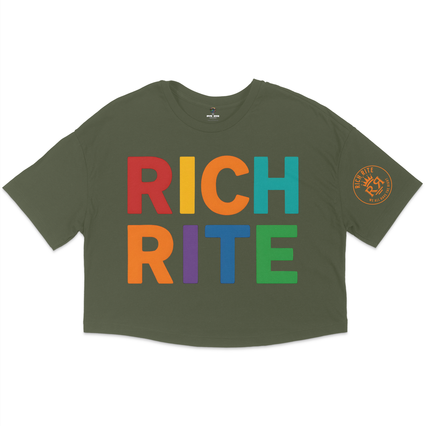 Rich Rite Colorful Logo Jersey Cropped T-Shirt