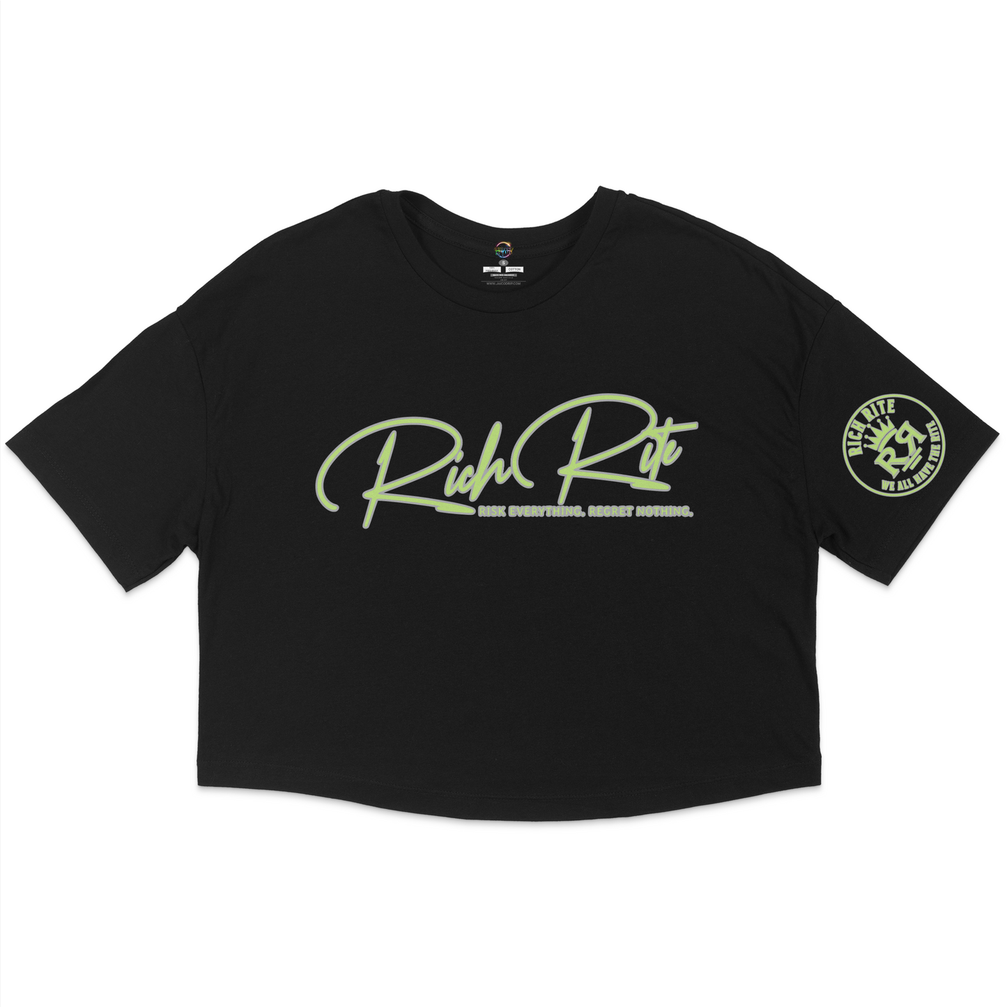 Rich Rite Fancy Lime Jersey Cropped T-Shirt