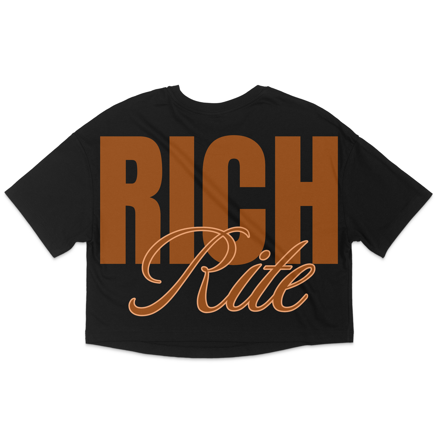 Rich Rite Rich Chocolate Front and Back Jersey Cropped T-Shirt