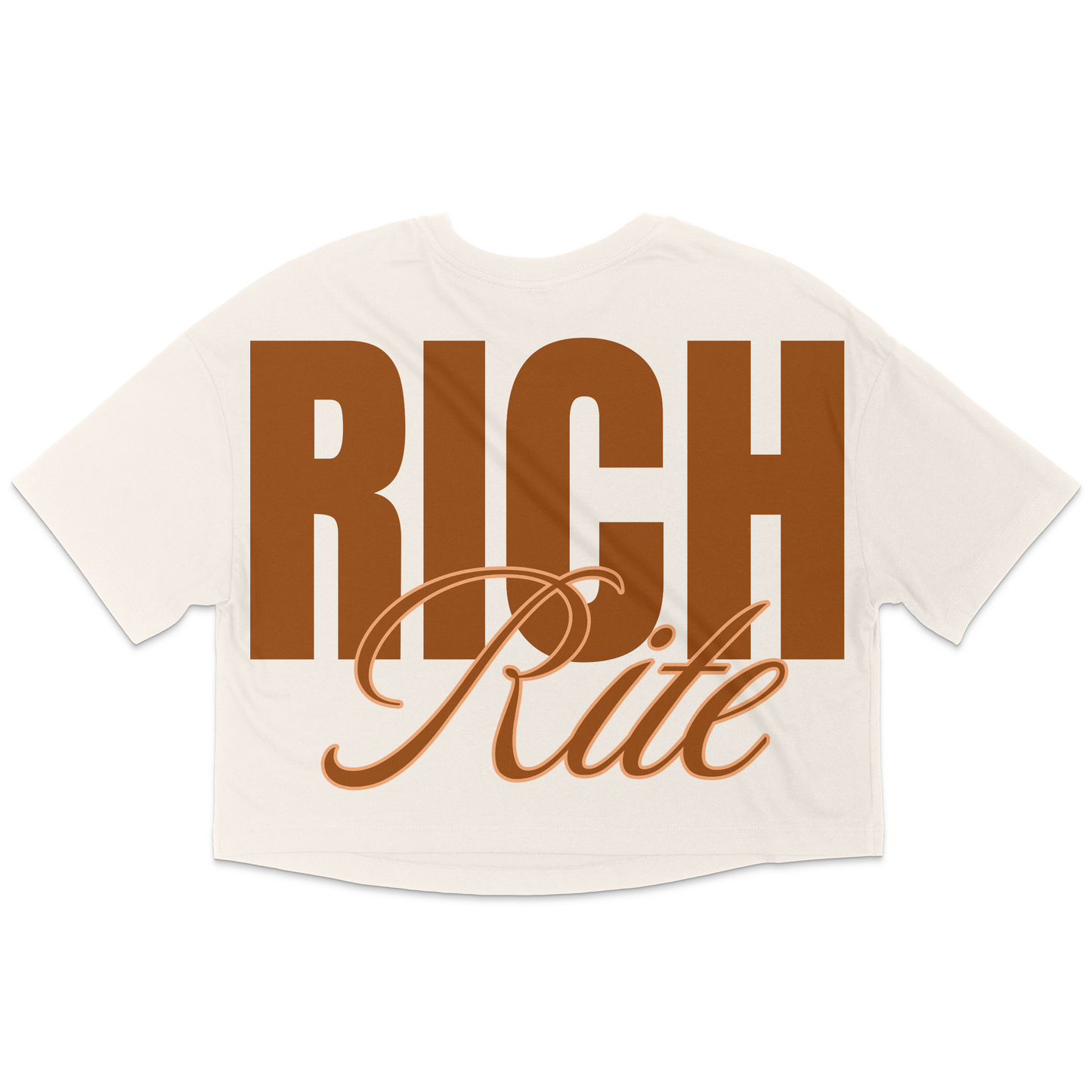 Rich Rite Rich Chocolate Front and Back Jersey Cropped T-Shirt