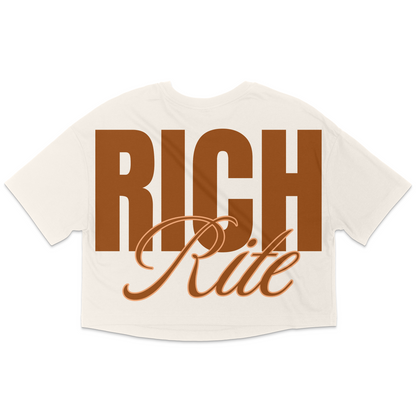 Rich Rite Rich Chocolate Front and Back Jersey Cropped T-Shirt