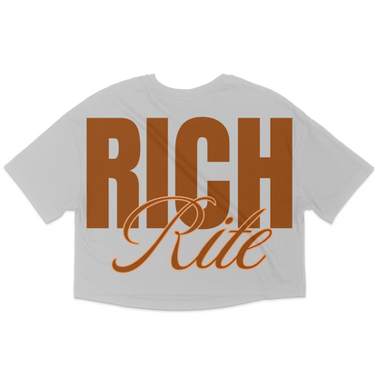 Rich Rite Rich Chocolate Front and Back Jersey Cropped T-Shirt