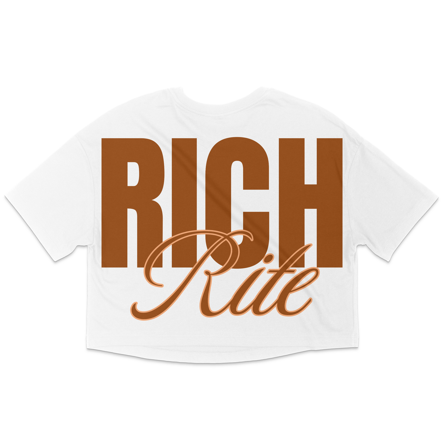 Rich Rite Rich Chocolate Front and Back Jersey Cropped T-Shirt