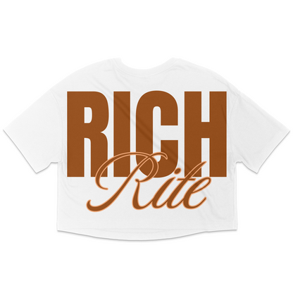 Rich Rite Rich Chocolate Front and Back Jersey Cropped T-Shirt