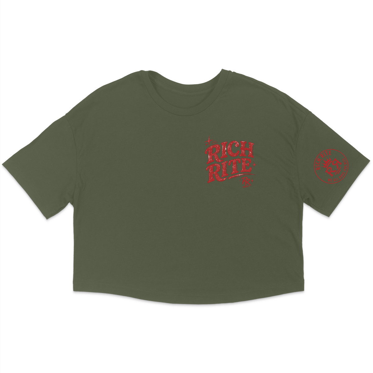 Rich Rite Front and Back Relaxed Fit Cropped T-Shirt