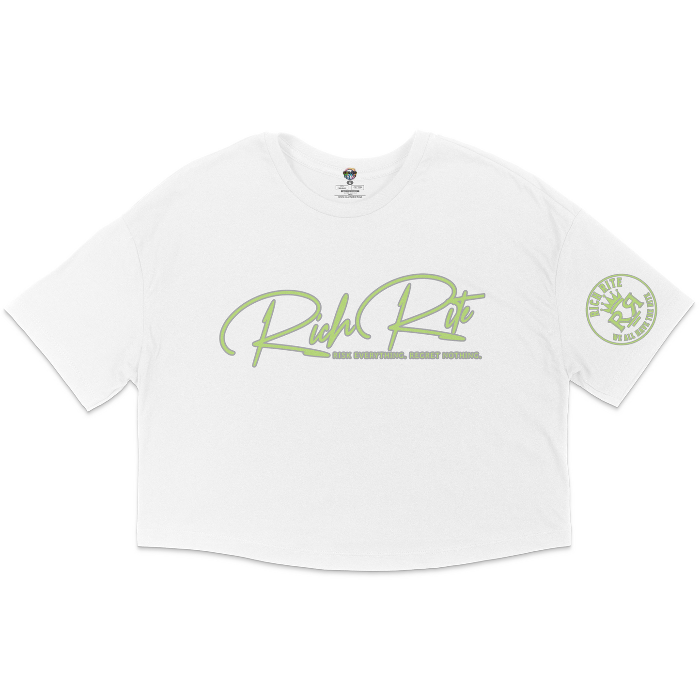 Rich Rite Fancy Lime Jersey Cropped T-Shirt