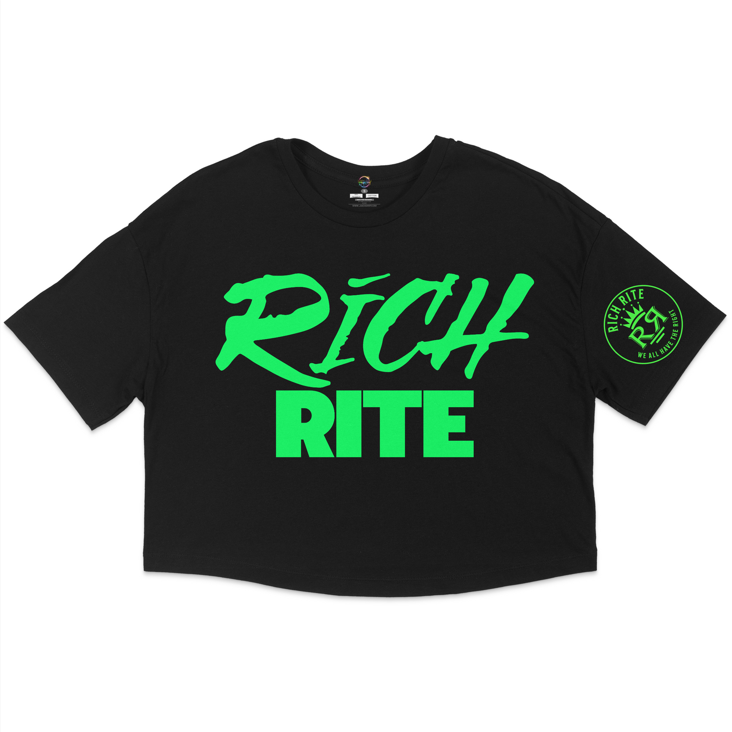 Lime Rich Rite Jersey Cropped T-shirt