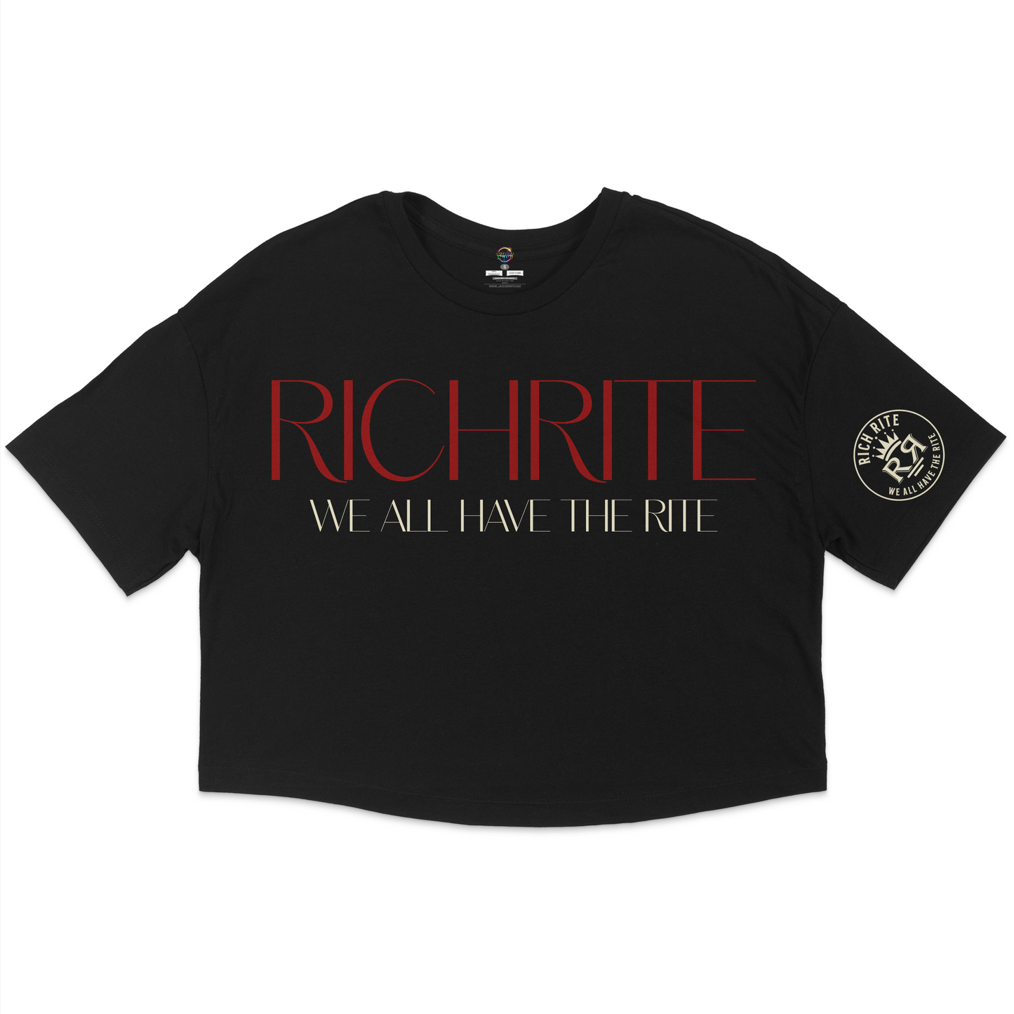 Rich Rite Burgundy Jersey Cropped T-Shirt