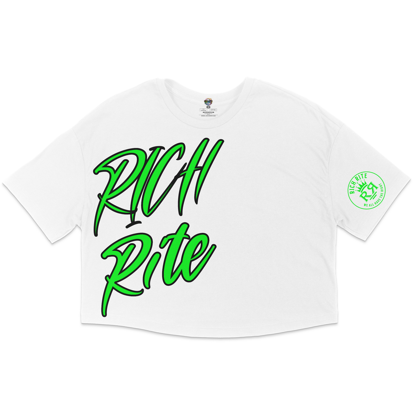 Rich Rite Lime Jersey Cropped T-Shirt