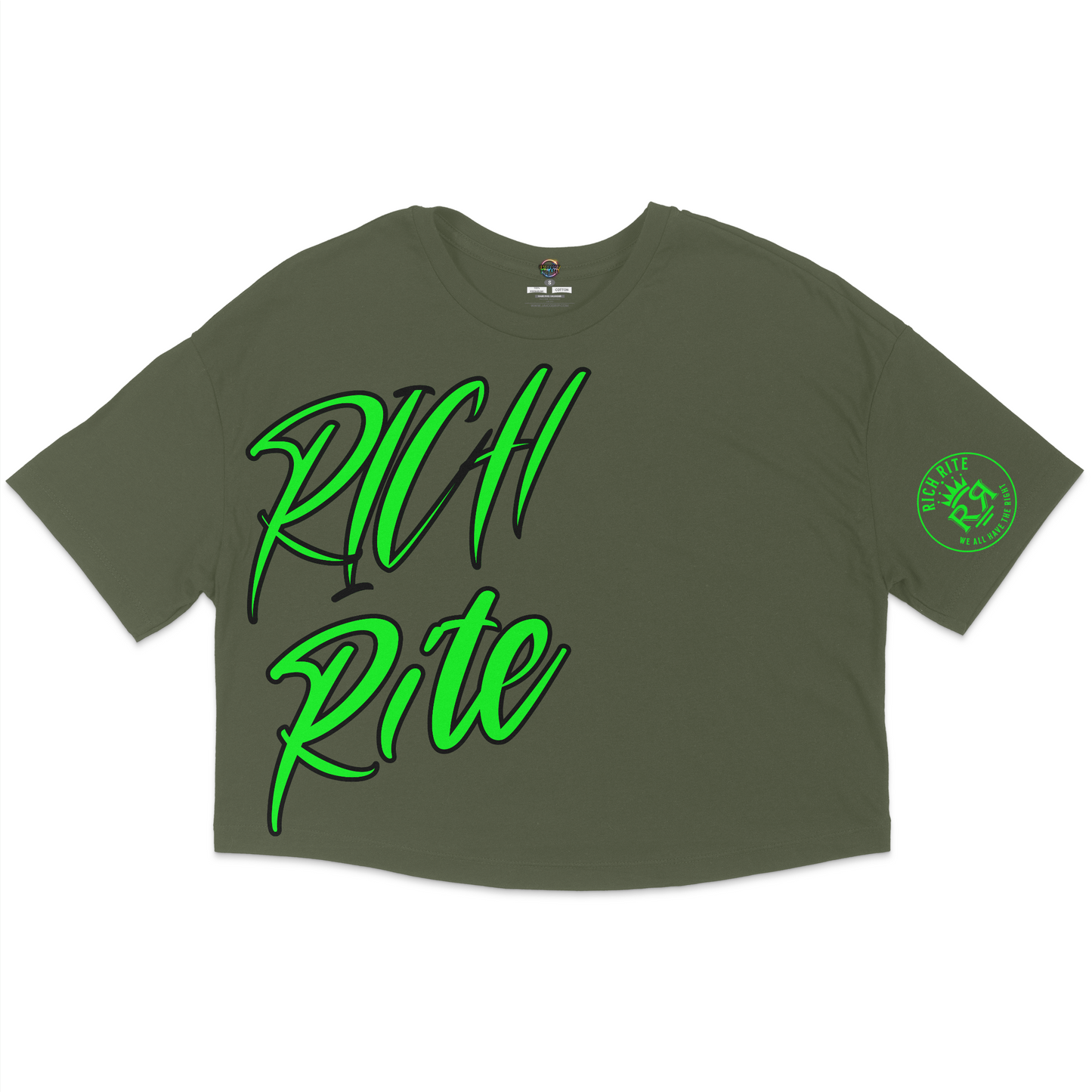 Rich Rite Lime Jersey Cropped T-Shirt