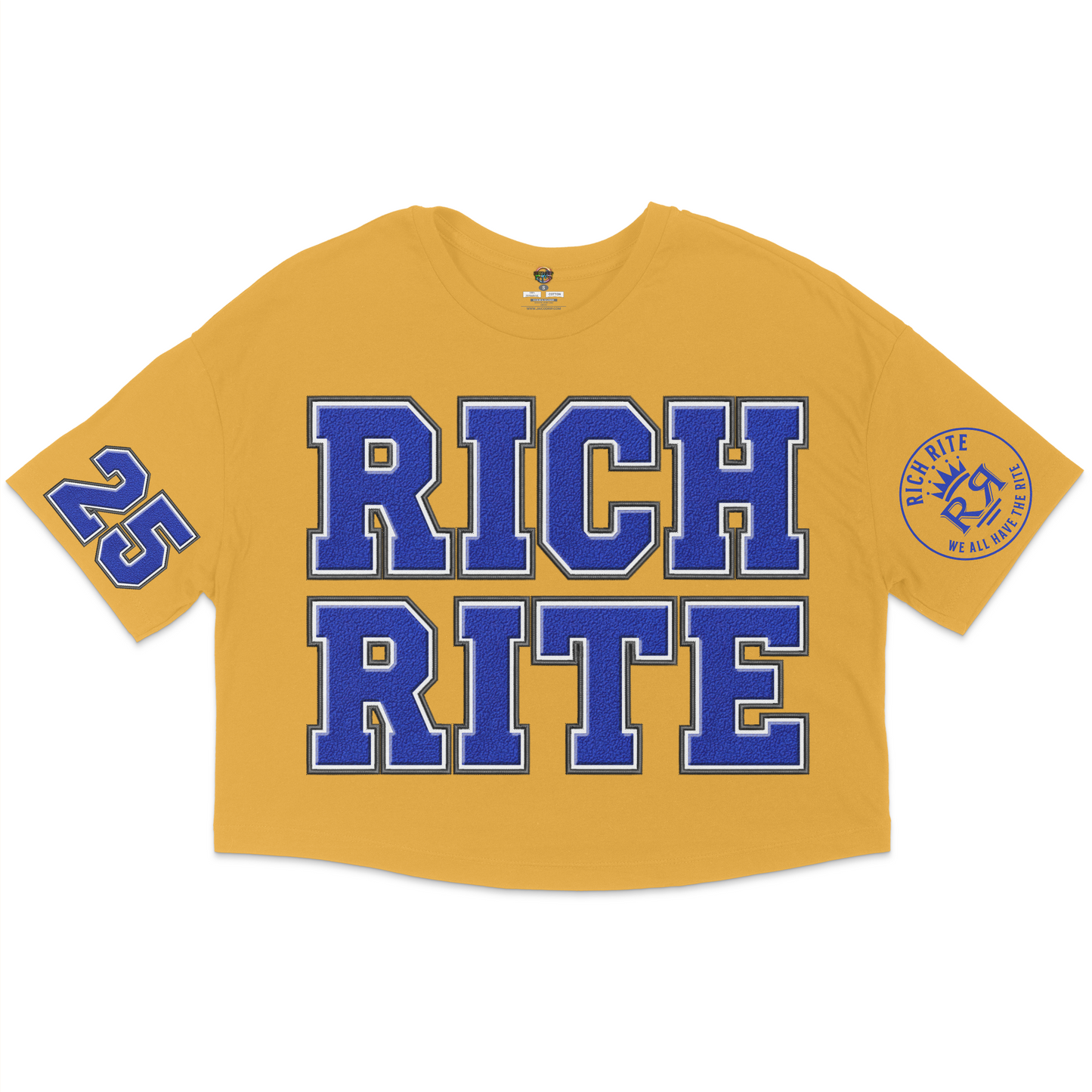 Rich Rite Block Lettering Jersey Cropped T-Shirt