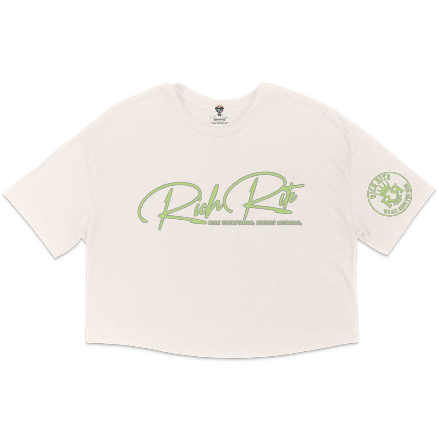 Rich Rite Fancy Lime Jersey Cropped T-Shirt
