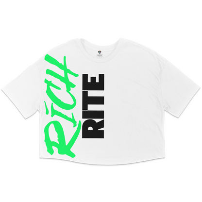 Rich Rite Front and Back Logo Jersey Crop Top