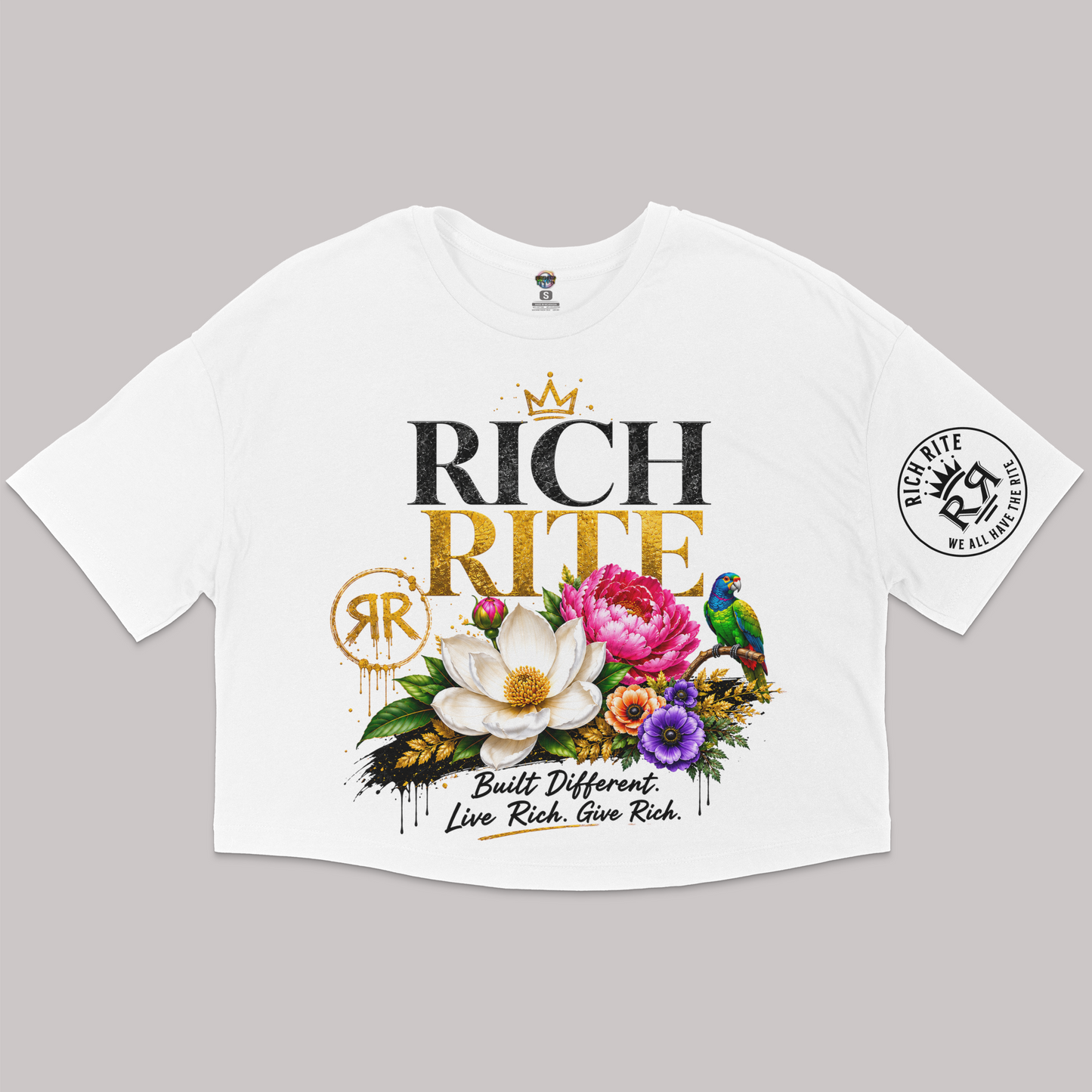 Rich Rite Flower Jersey Cropped T-Shirt