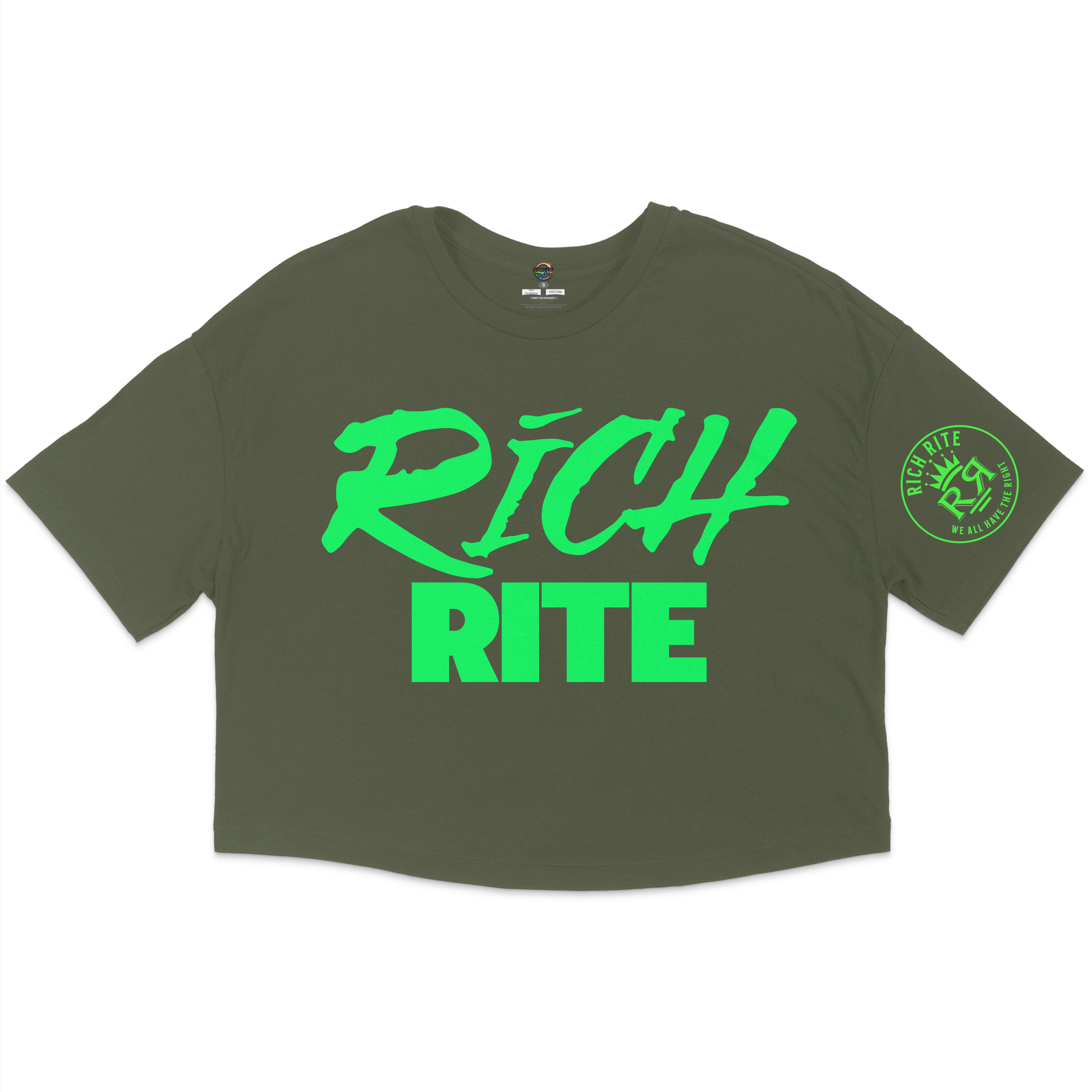 Lime Rich Rite Jersey Cropped T-shirt