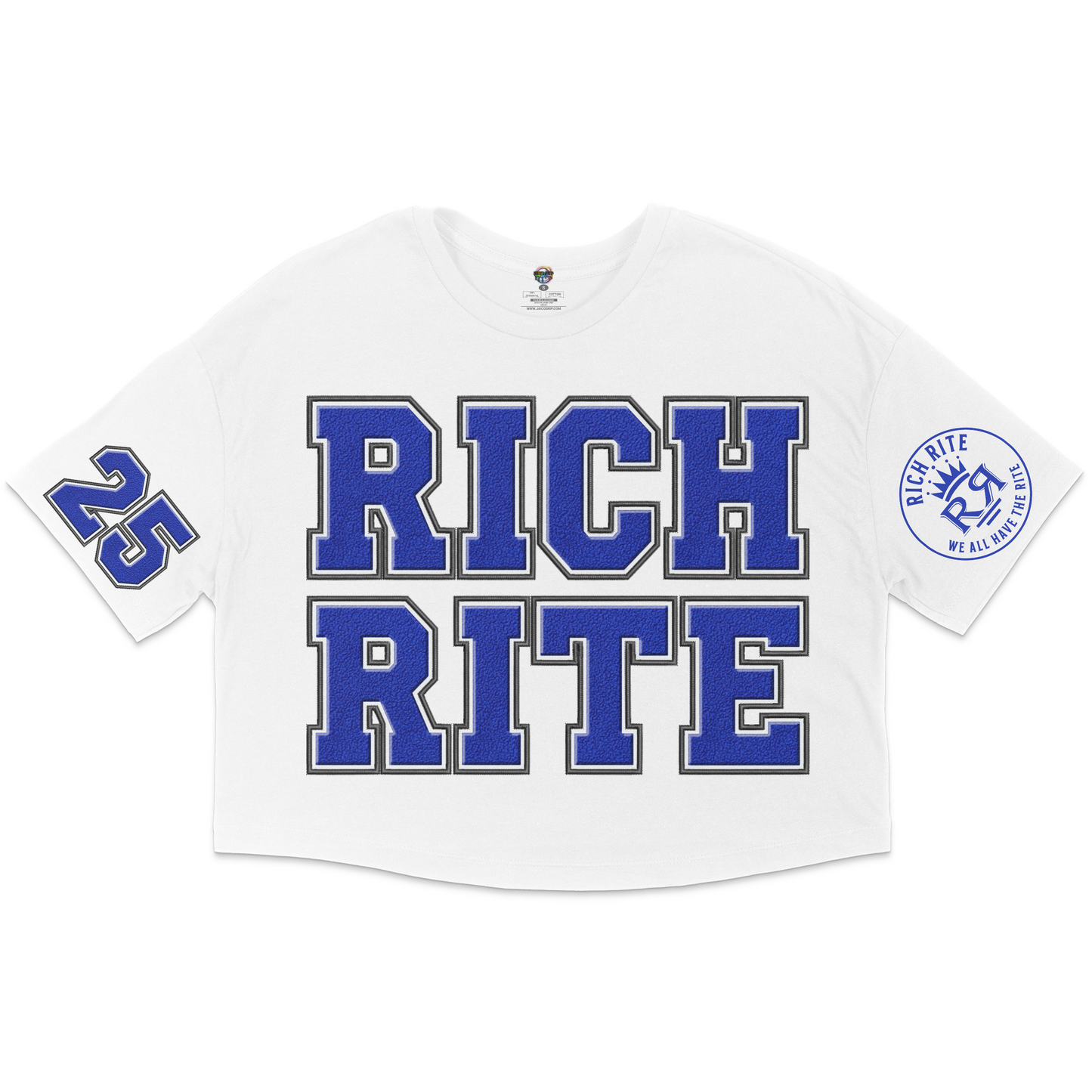Rich Rite Block Lettering Jersey Cropped T-Shirt