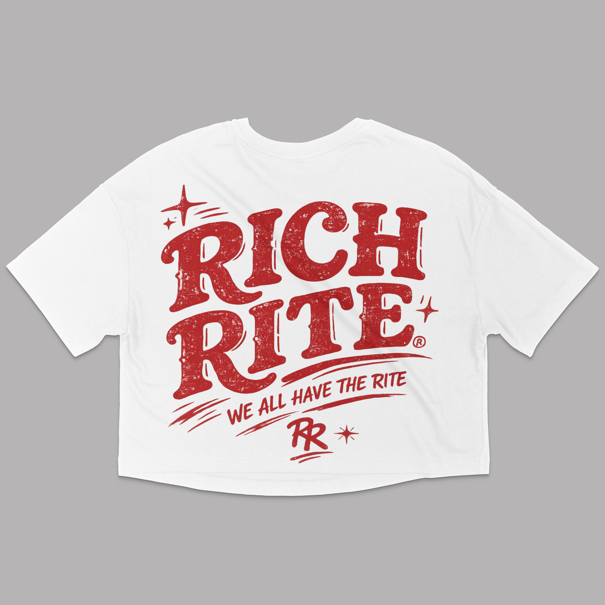Rich Rite Front and Back Relaxed Fit Cropped T-Shirt