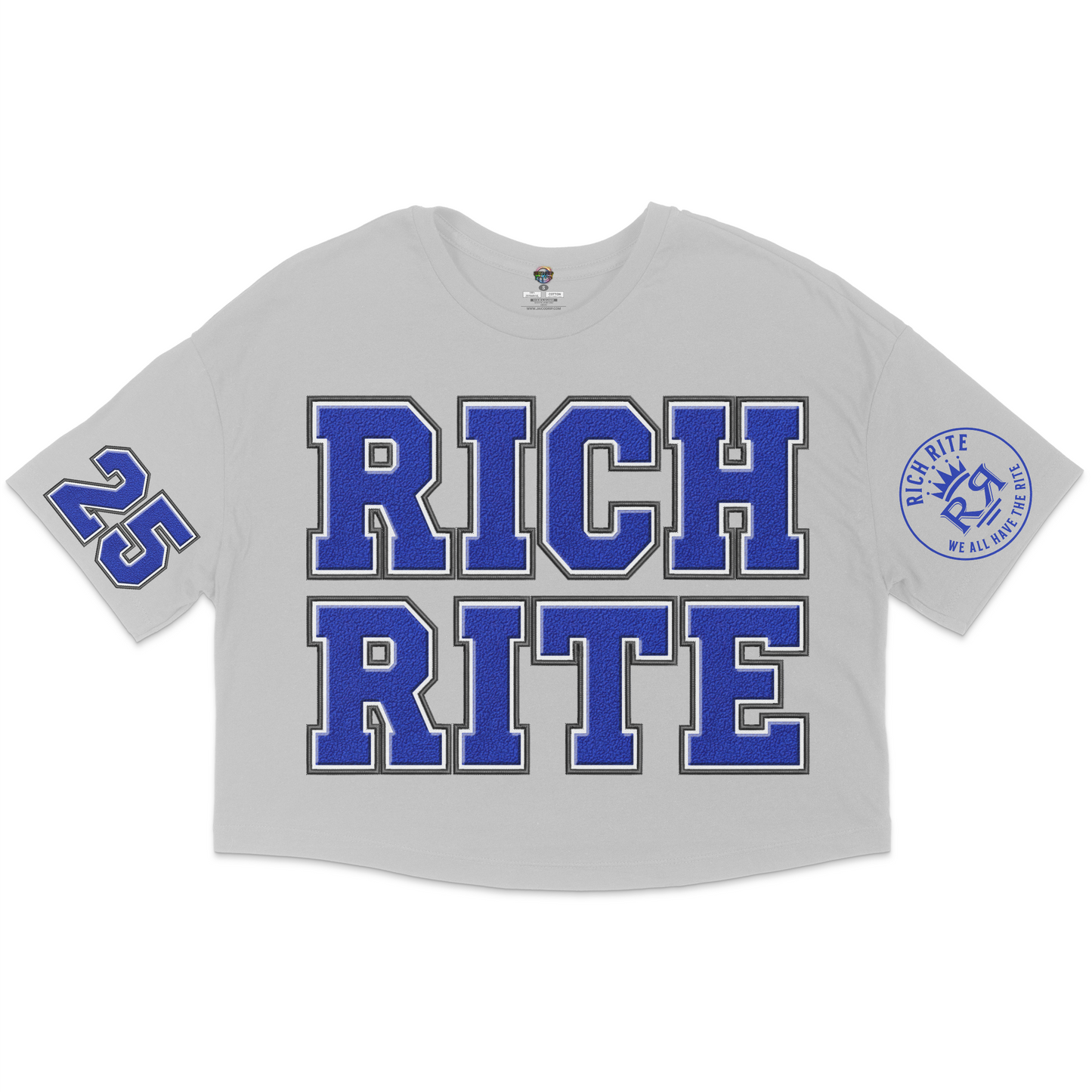 Rich Rite Block Lettering Jersey Cropped T-Shirt