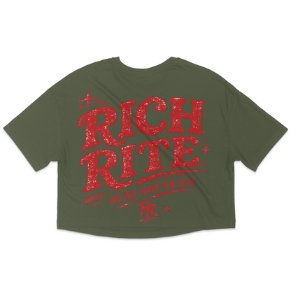 Rich Rite Front and Back Relaxed Fit Cropped T-Shirt