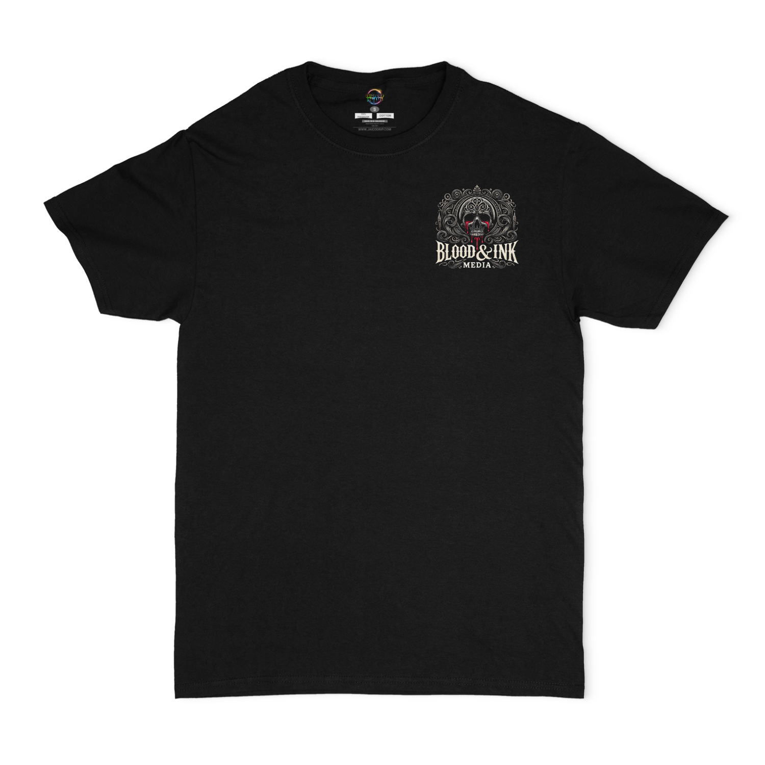 Blood and Ink Media Skull Front and Back Unisex T-Shirt