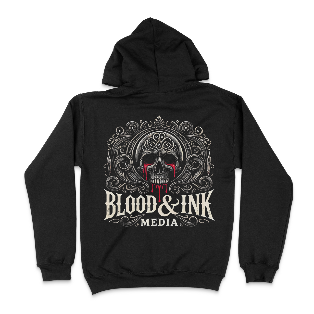 Blood and Ink Media Skull Front and Back Unisex Hoodie