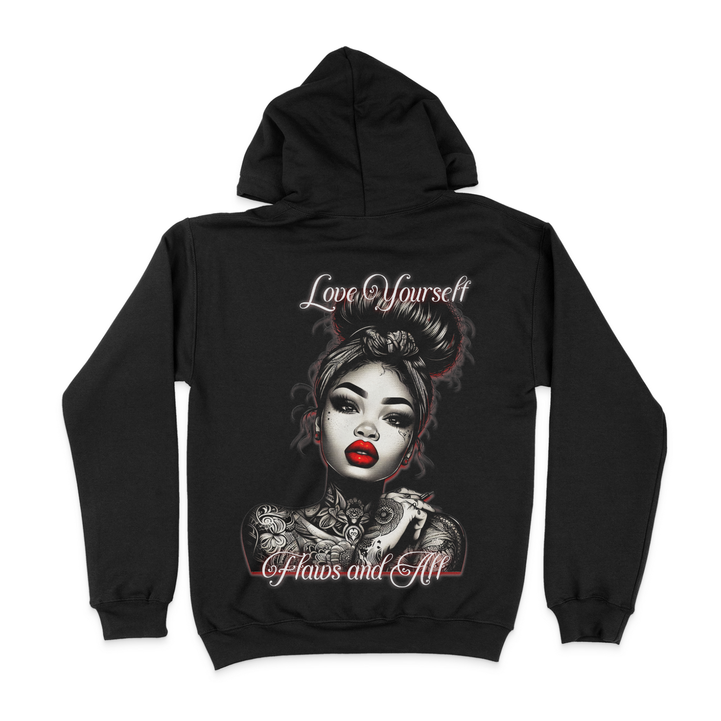 Love Yourself Flaws and All Unisex Hoodie (BACK DESIGN)