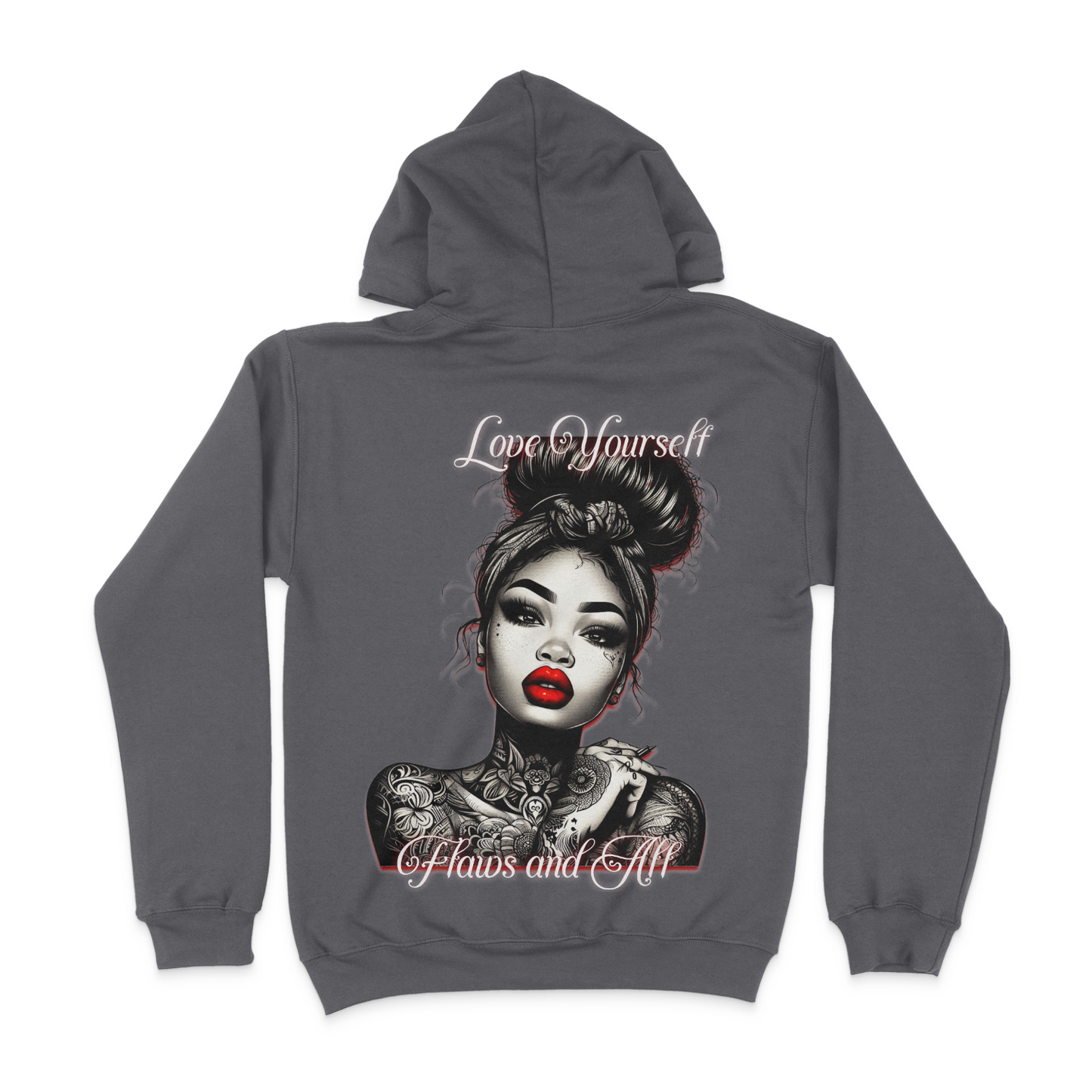 Love Yourself Flaws and All Unisex Hoodie (BACK DESIGN)