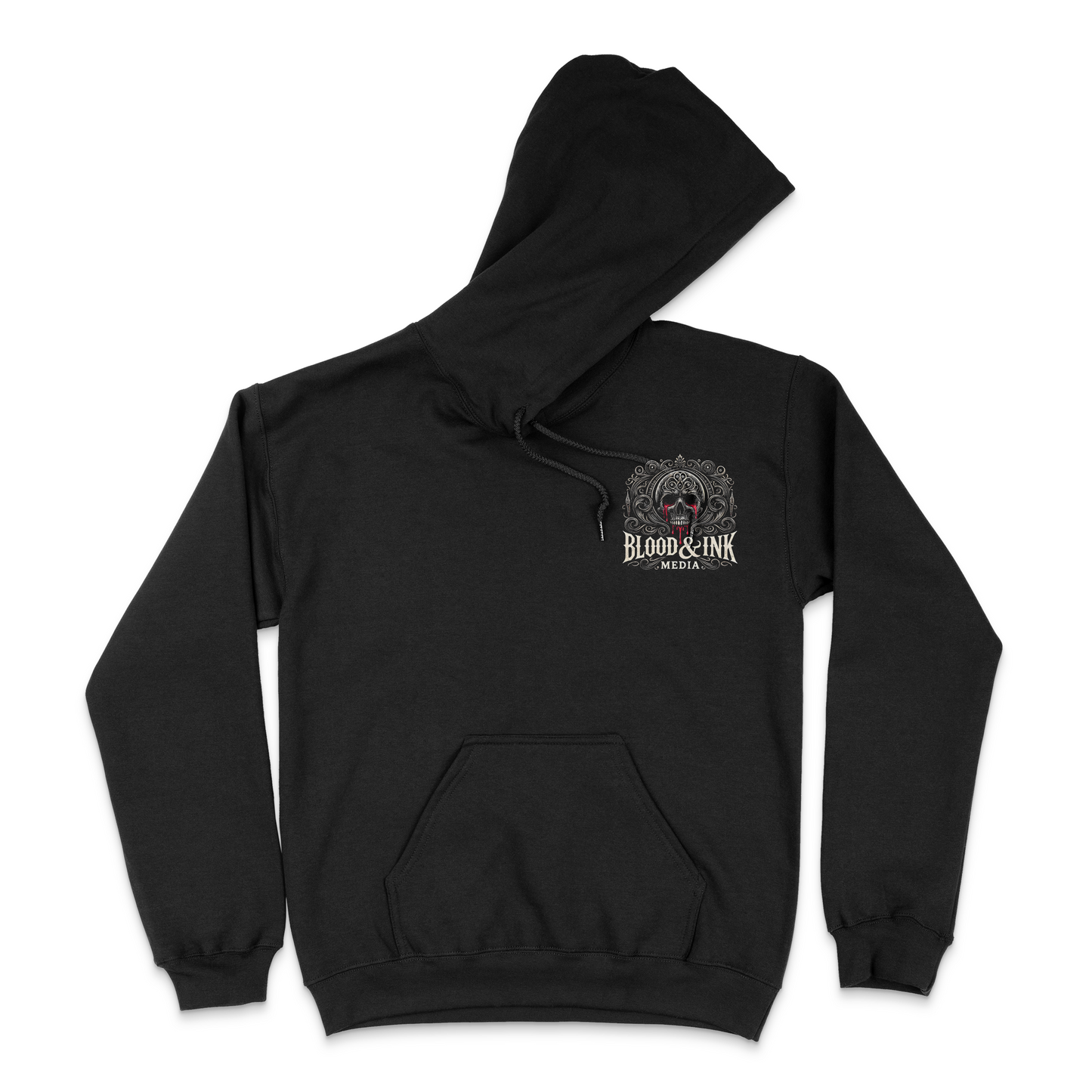 Blood and Ink Media Skull Front and Back Unisex Hoodie