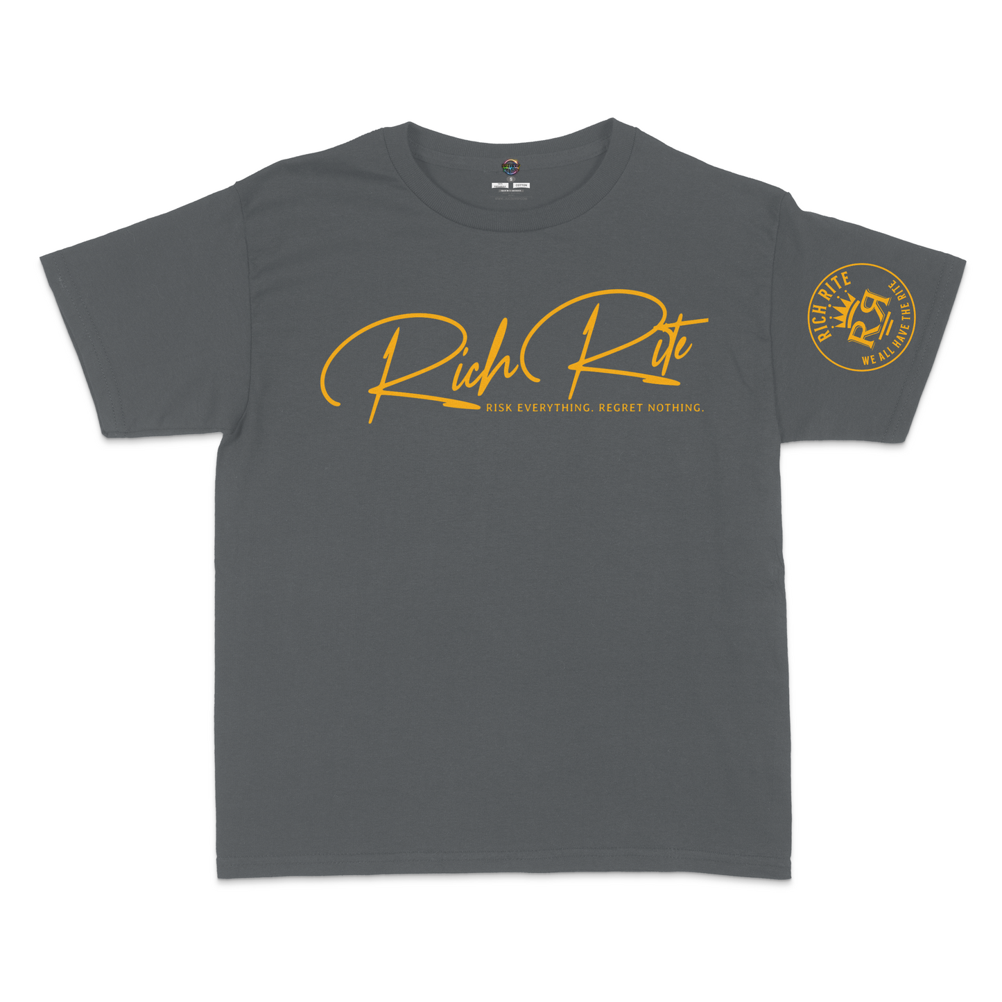 Rich Rite Risk Everything, Regret Nothing Kid's Unisex Tshirt