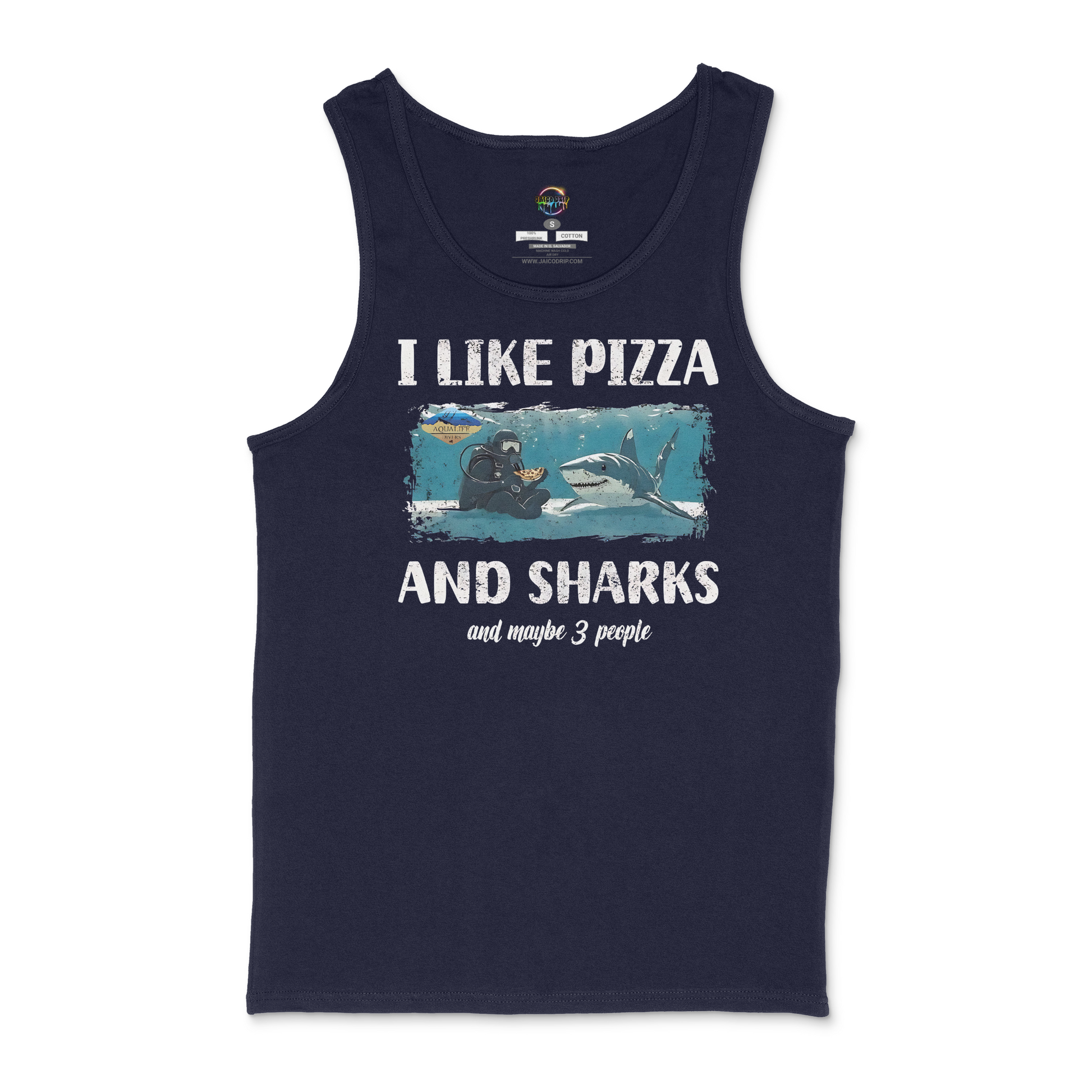I Like Pizza abd Sharks AquaLife Divers Unisex Tank