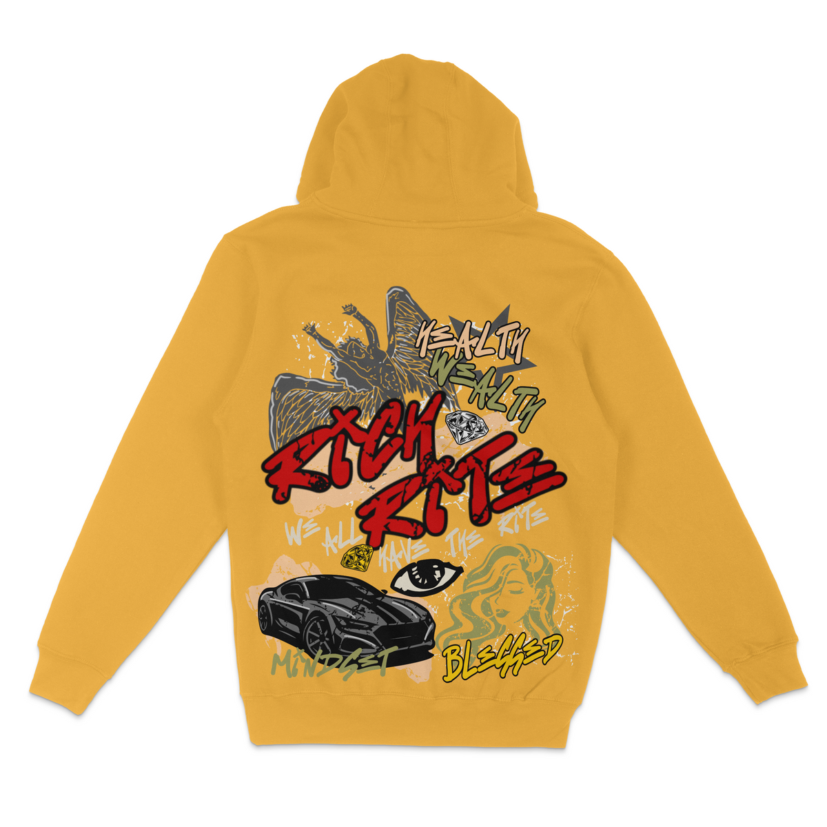Rich Rite Graphic Front and Back Unisex Hoodie