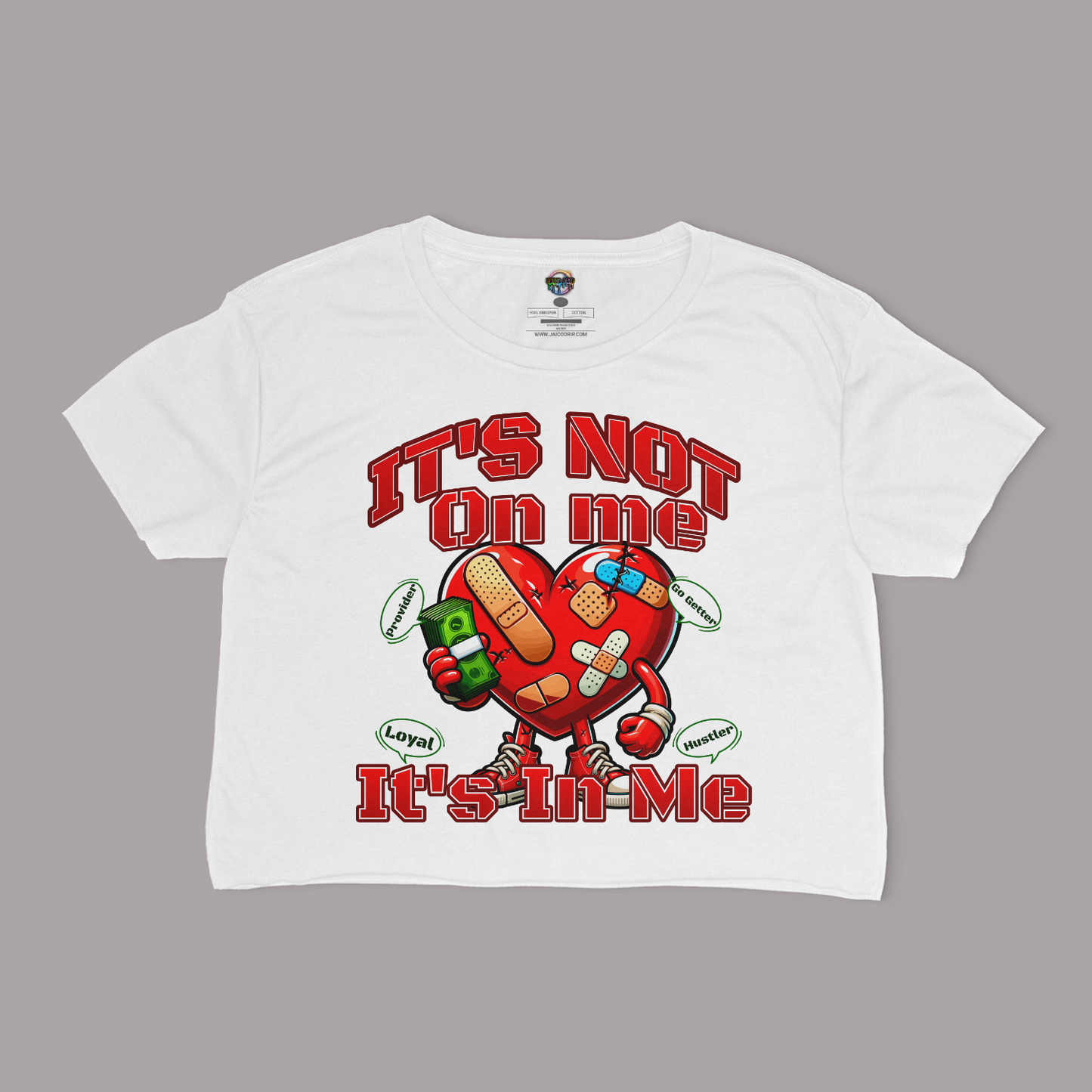 It's Not On Me, It's In Me Relaxed Fit Cropped Graphic T-shirt