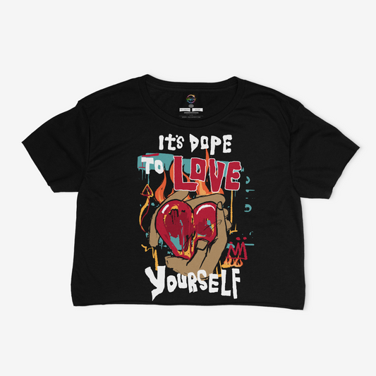 It's Dope To Love Yourself Cropped Relaxed Fit Graphic T-Shirt