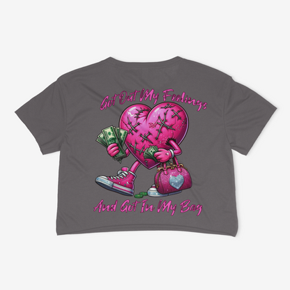 Got Out My Feelings And Got In My Bag Relaxed Fit Cropped Graphic T-shirt