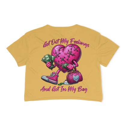 Got Out My Feelings And Got In My Bag Relaxed Fit Cropped Graphic T-shirt