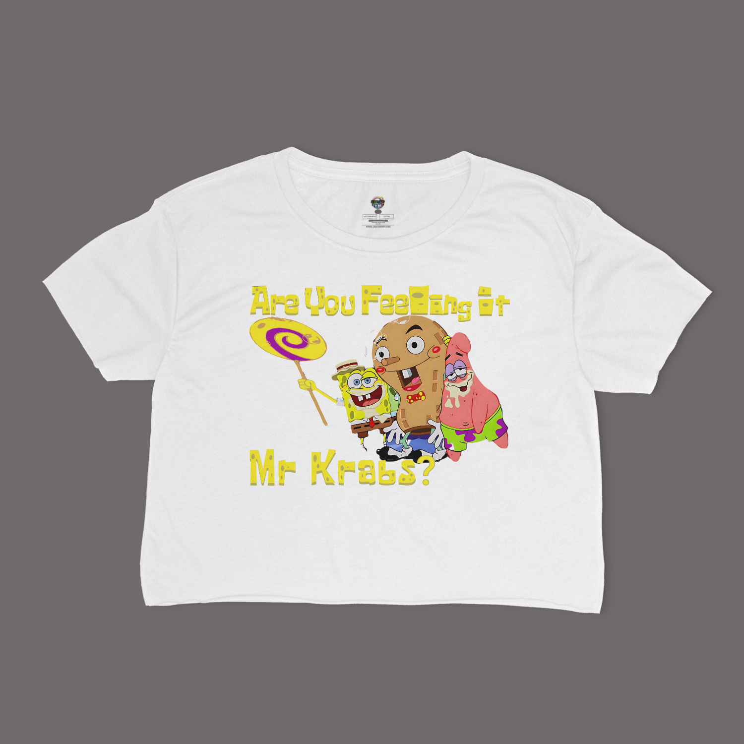 Are You Feeling It Mr. Krabs Relaxed Fit Cropped T-Shirt