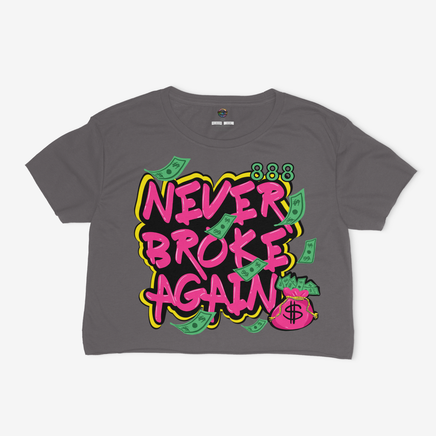 Never Broke Again Relaxed Fit Cropped Graphic T-shirt