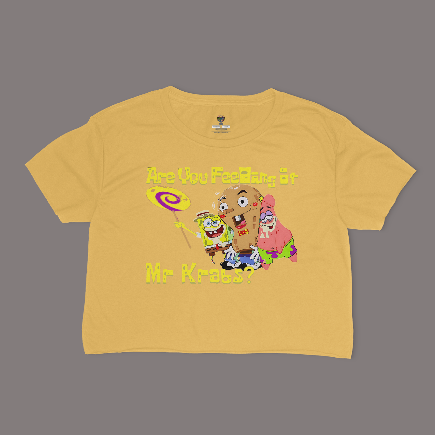 Are You Feeling It Mr. Krabs Relaxed Fit Cropped T-Shirt