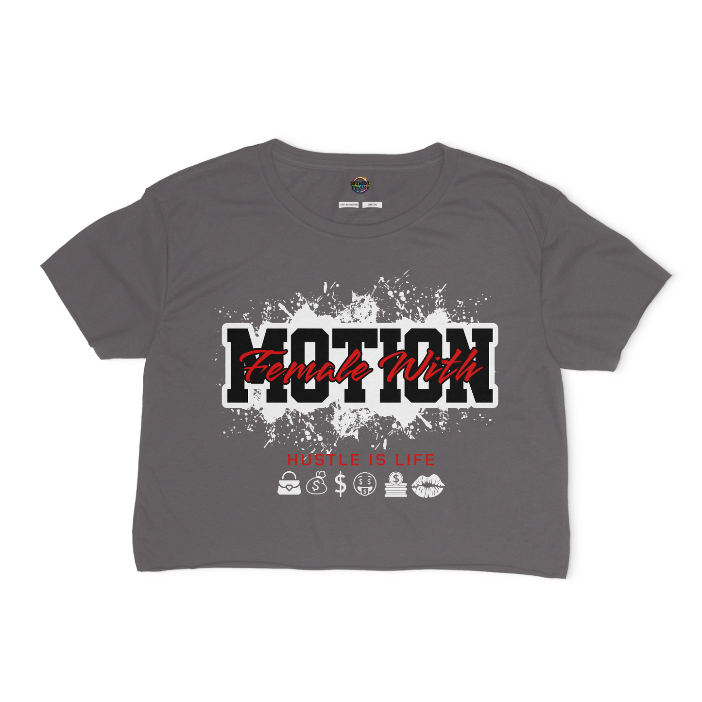 Female With Motion Relaxed Fit Cropped Graphic T-shirt