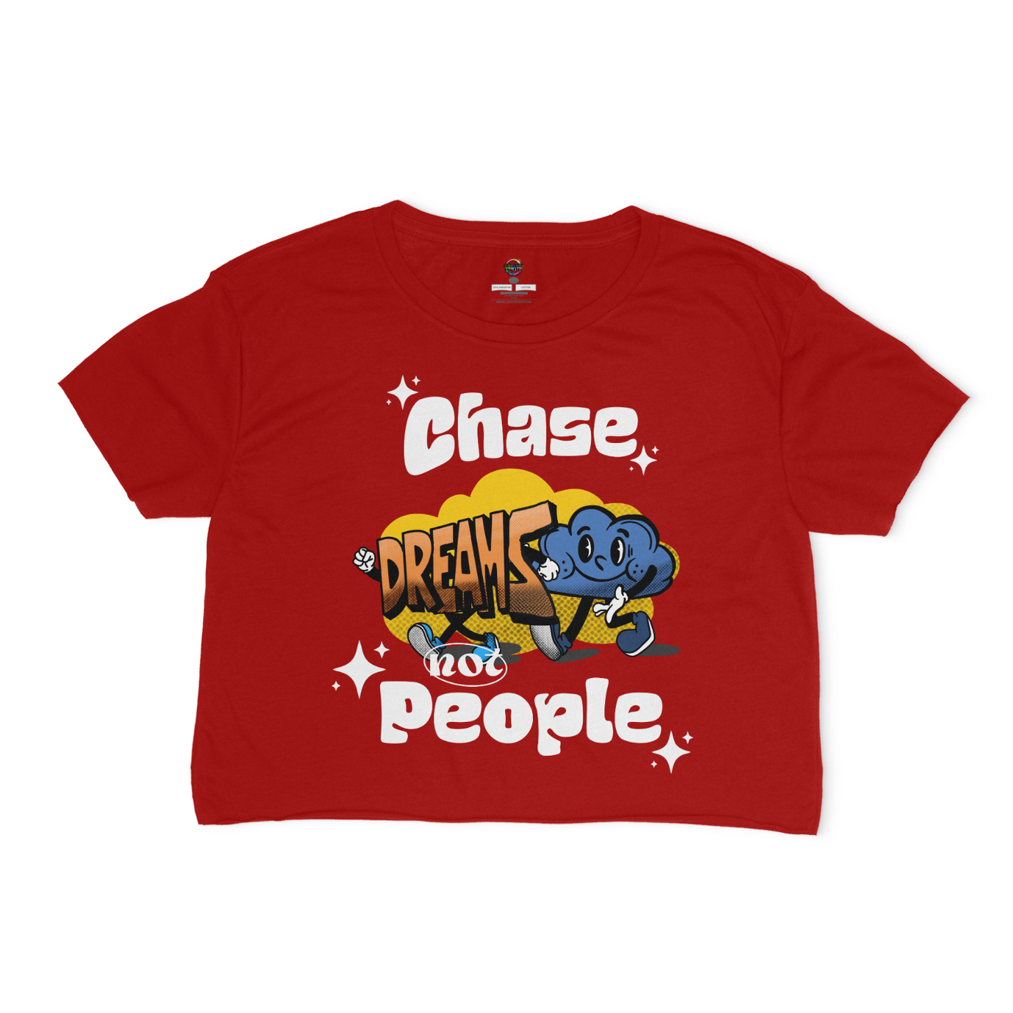 Chase Dreams Not People Relaxed Fit Cropped Graphic Tshirt
