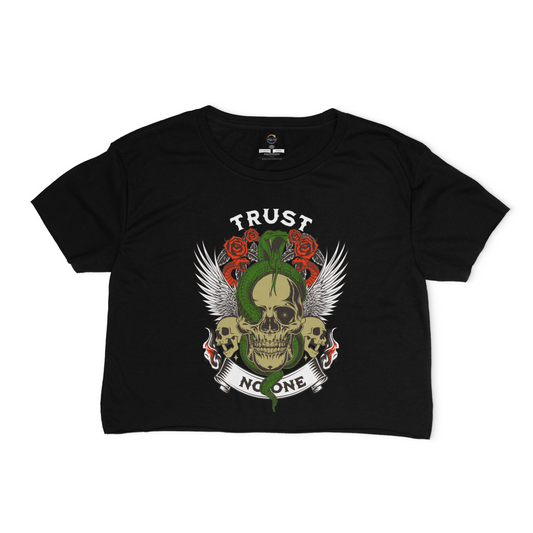 Trust No One Relaxed Fit Cropped T-shirt