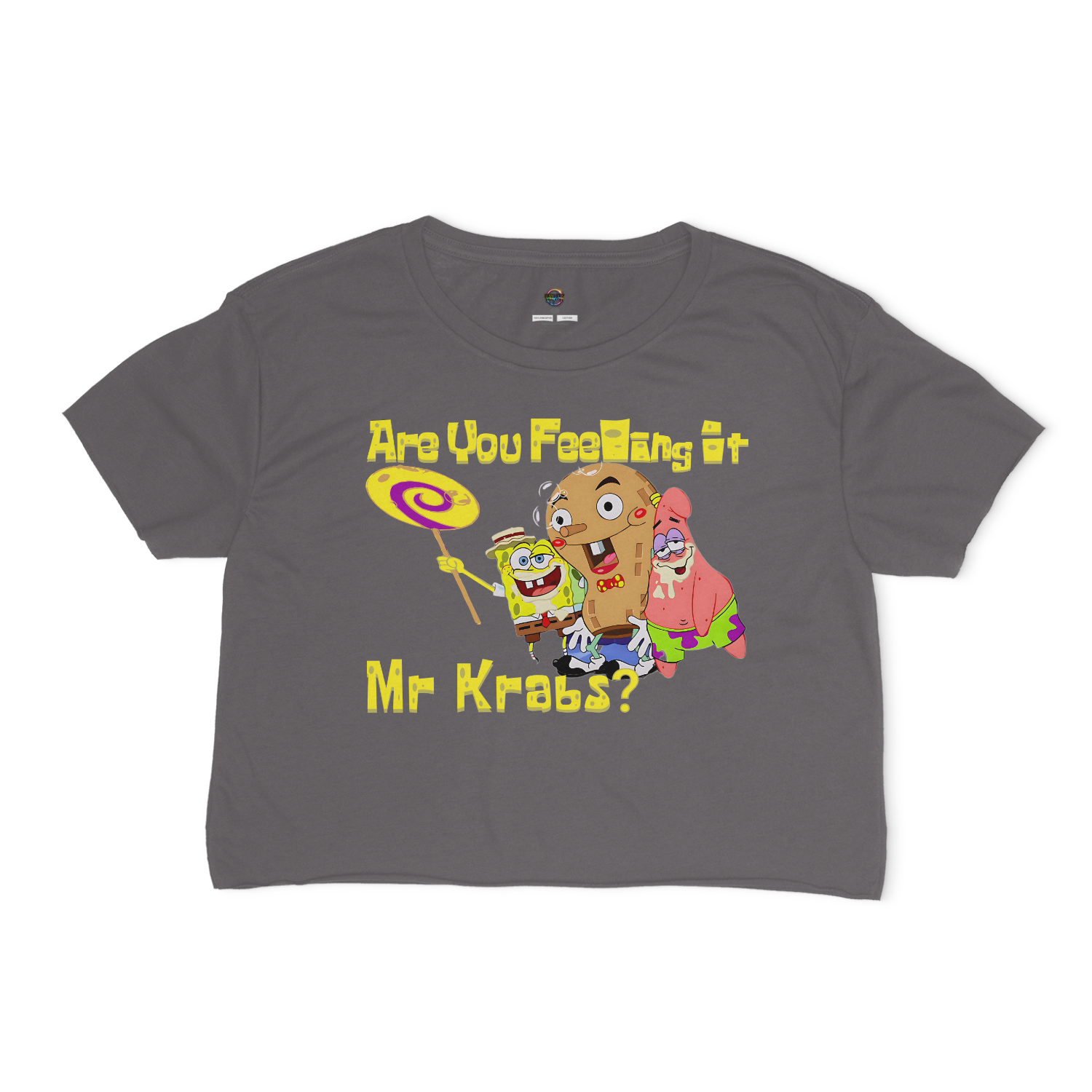 Are You Feeling It Mr. Krabs Relaxed Fit Cropped T-Shirt