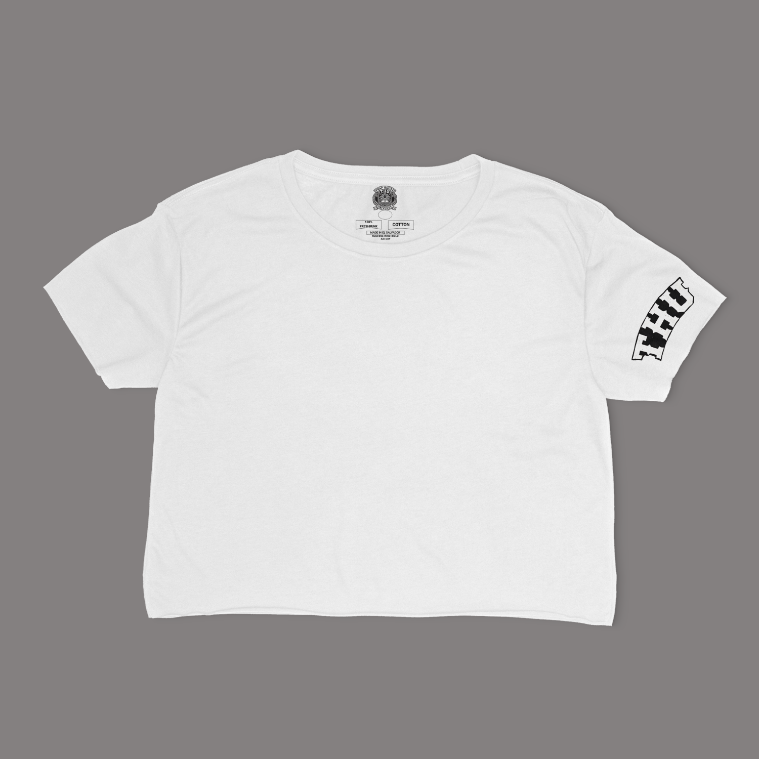THU Logo Sleeve and Back Crop-Top