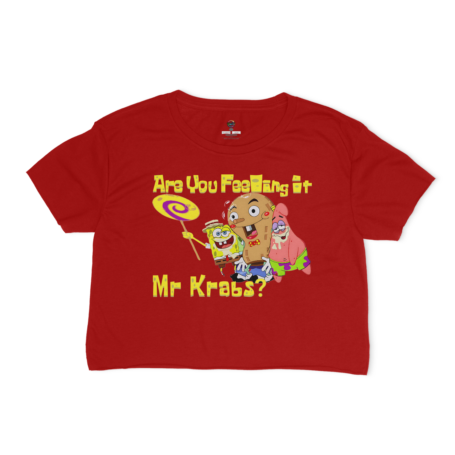 Are You Feeling It Mr. Krabs Relaxed Fit Cropped T-Shirt