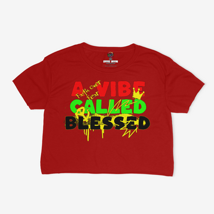 A Vibe Called Blessed Relaxed Fit Cropped Graphic T-shirt