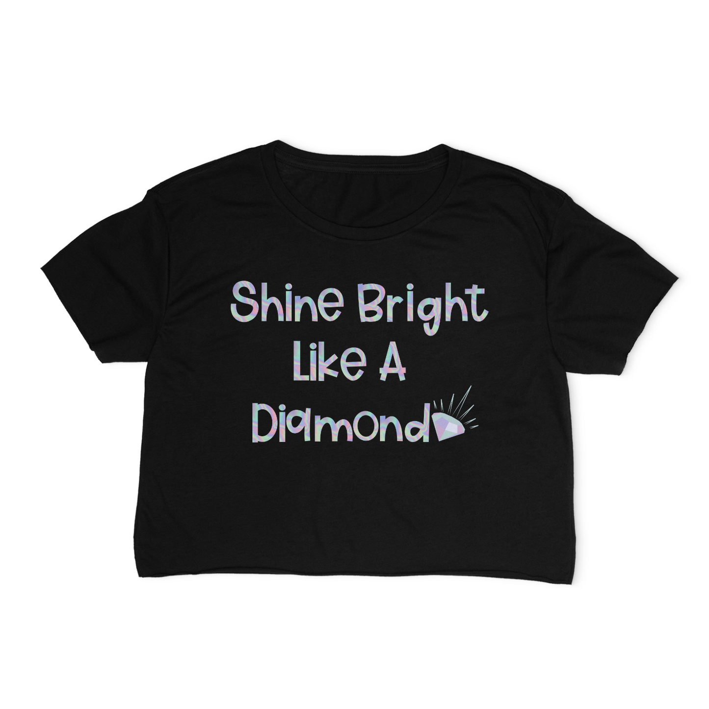 Shine Bright Like A Diamond Relaxed Fit Cropped T-Shirt