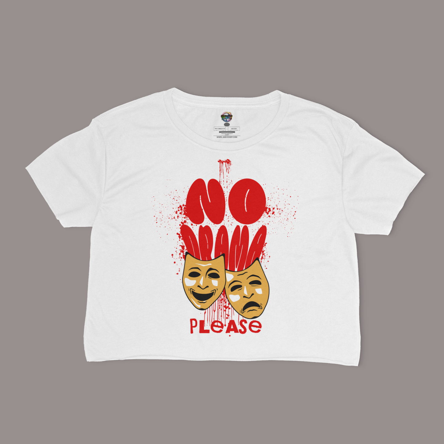 No Drama Please Relaxed Fit Cropped Graphic T-shirt