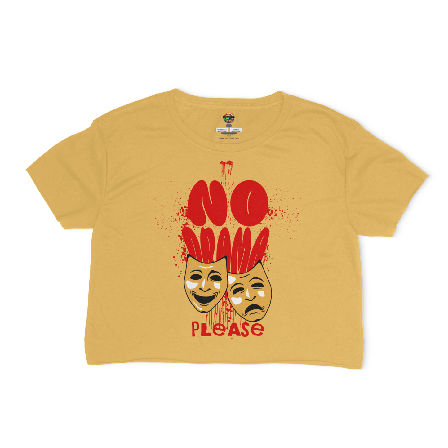 No Drama Please Relaxed Fit Cropped Graphic T-shirt