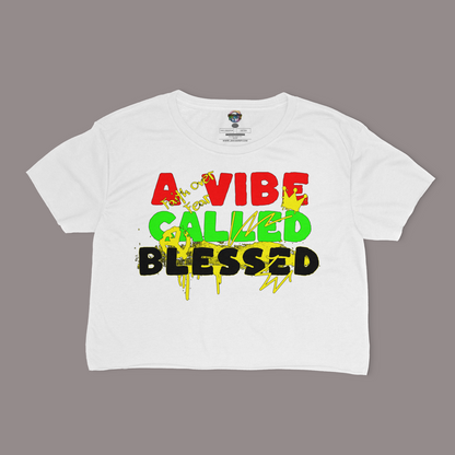 A Vibe Called Blessed Relaxed Fit Cropped Graphic T-shirt