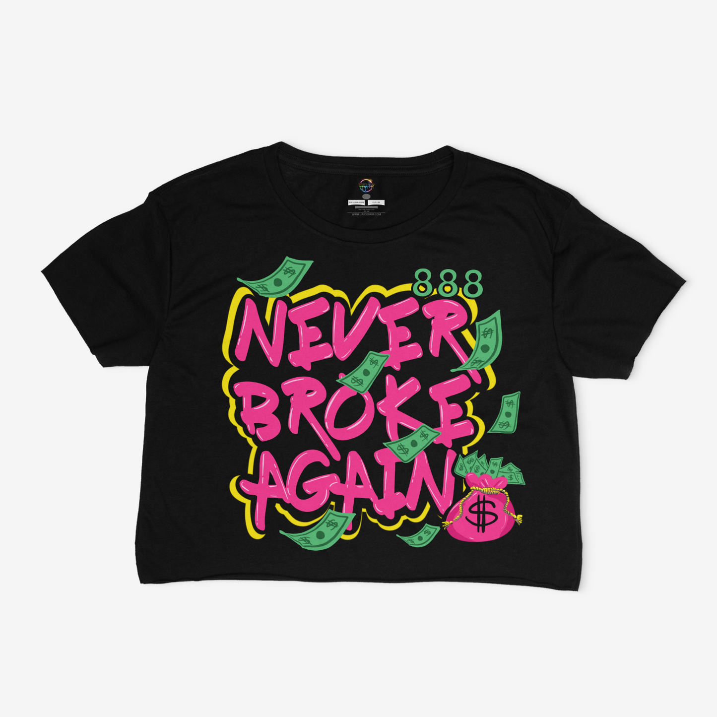 Never Broke Again Relaxed Fit Cropped Graphic T-shirt